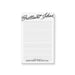 minimalist personalized notepad with elegant script typography and lined writing space for office notes and business stationery
