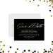 black and gold corporate save the date card with elegant formal business anniversary design-front