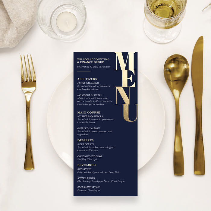 Corporate Anniversary Party Invitation Navy Gold