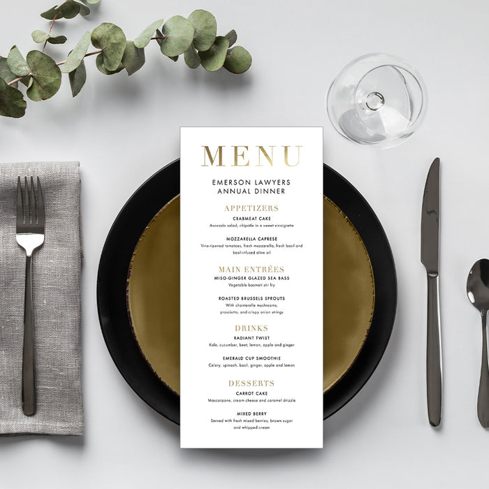 Elegant Black and Gold Corporate Dinner Invitation