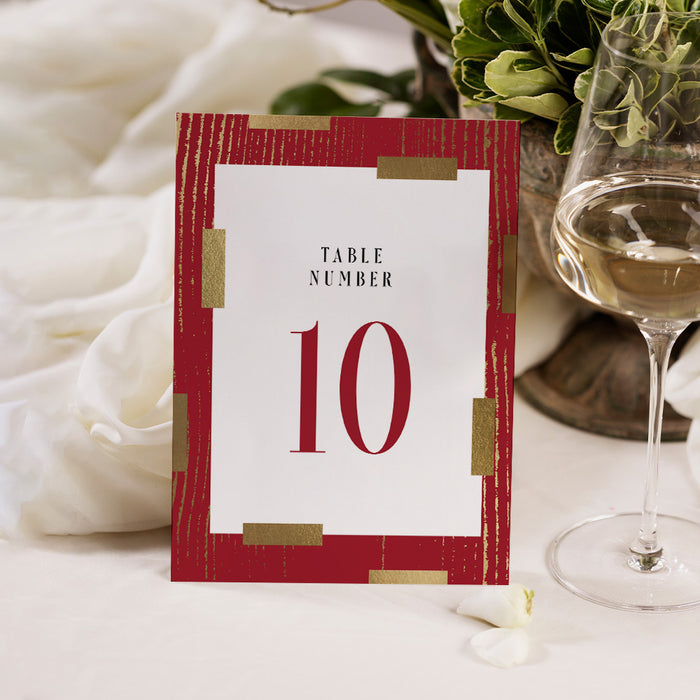 Personalized Red and Gold Dinner Invitation Corporate Event Card