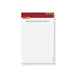 Custom red and gold lined notepad with personalized name or business text, perfect for professional event favors or stylish everyday stationery.