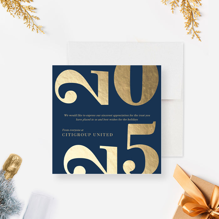 elegant corporate holiday greeting card template personalized business Christmas card 2025