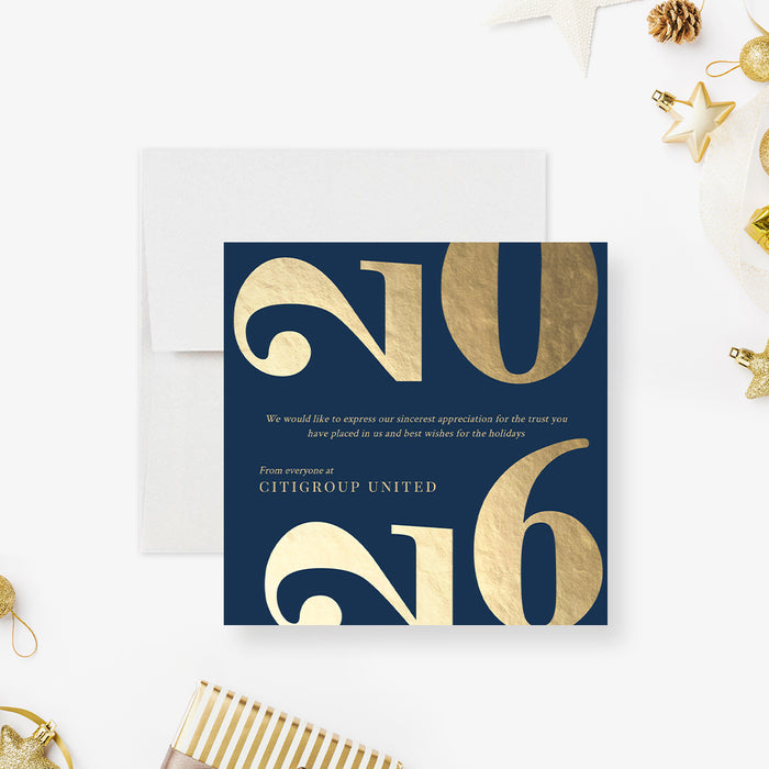 elegant corporate holiday greeting card template personalized business Christmas card 2026