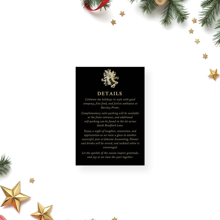 Corporate Holiday Party Invitation Black Gold Christmas Invite