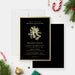 elegant black and gold corporate holiday party invitation with festive bell design-front-back