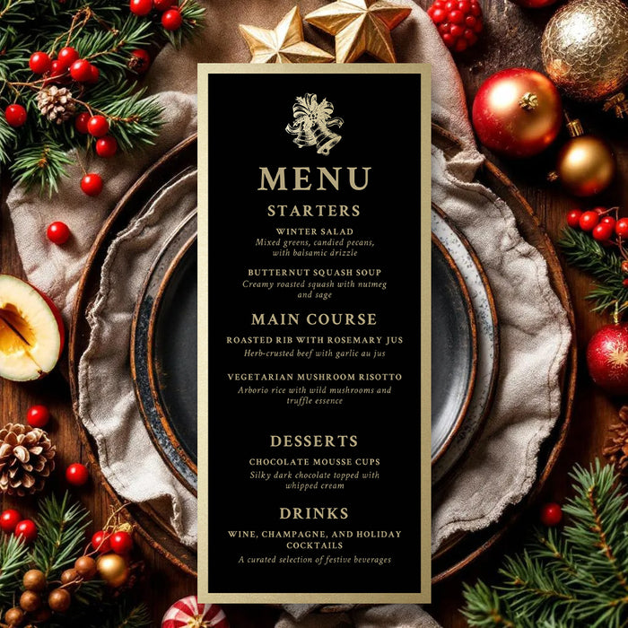 Corporate Holiday Party Invitation Black Gold Christmas Invite