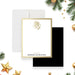 holiday thank you card with elegant bell illustration and minimalist festive design-front-back