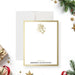 holiday thank you card with elegant bell illustration and minimalist festive design-front