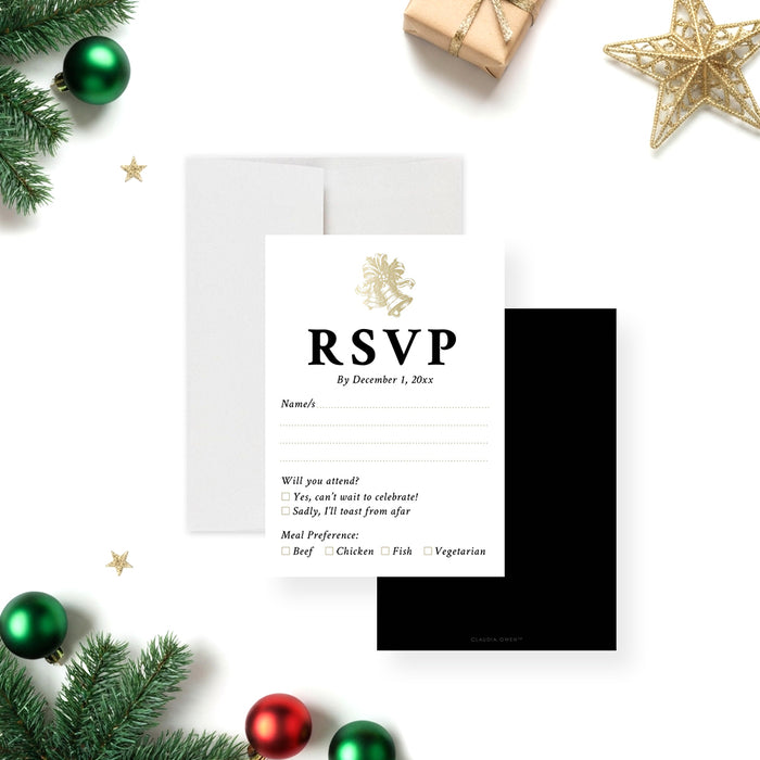 Corporate Holiday Party Invitation Black Gold Christmas Invite