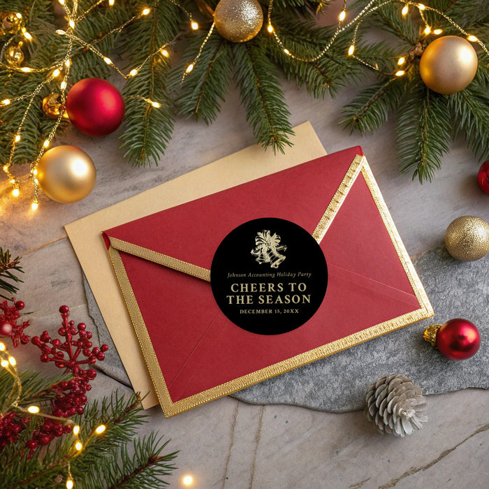 Corporate Holiday Party Invitation Black Gold Christmas Invite