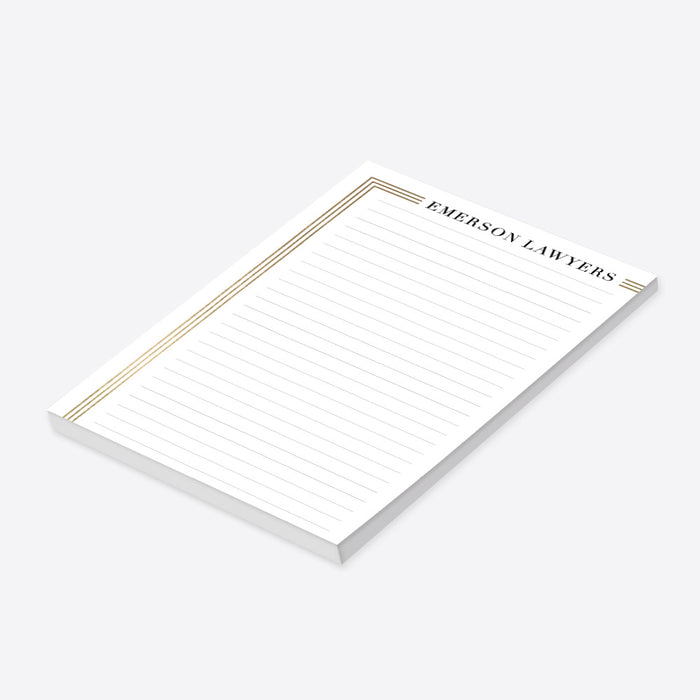 Elegant personalized notepad customized with a name or logo, perfect for office stationery or professional corporate gifts.-side