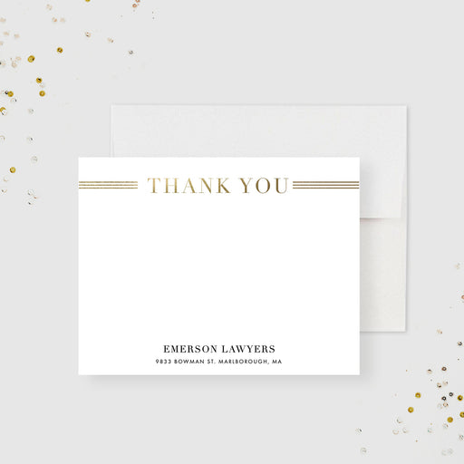 Personalized business thank-you cards for elegant corporate stationery gifts.-front