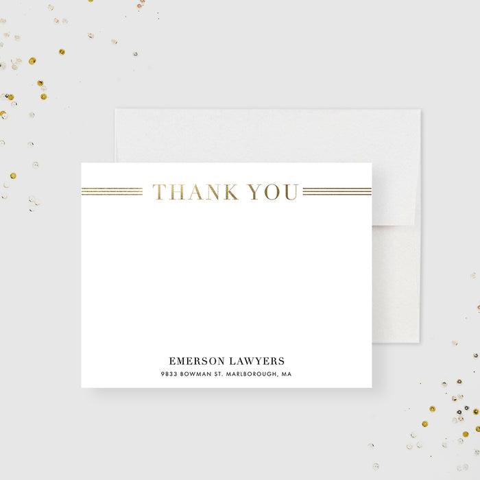 Personalized business thank-you cards for elegant corporate stationery gifts.-front
