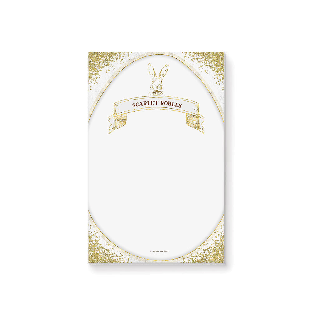 Elegant Easter Notepad with Gold Bunny Design