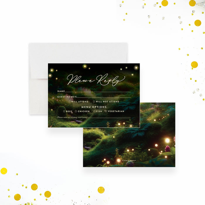 Enchanted Forest Invitation Card, Forest Theme Invitations for School Prom, Secret Garden Invites for Formal Ball Party