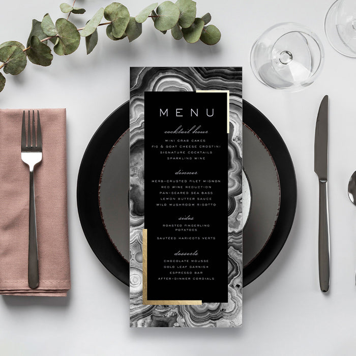 Gala and Auction Invitation Black Geode Design