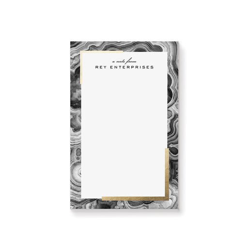 Personalized professional notepad with elegant marble agate border