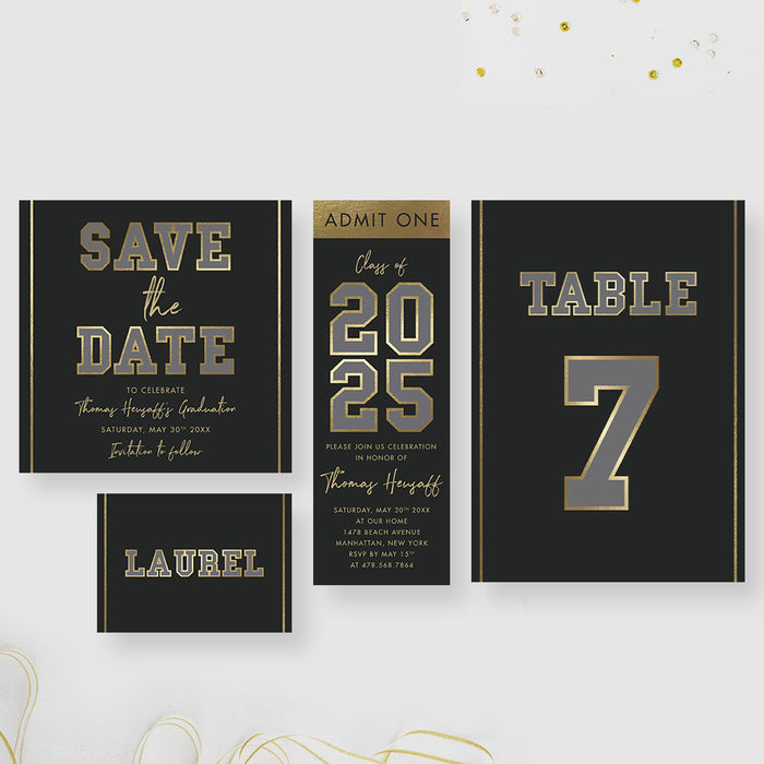 Class of 2025 Graduation Party Invitation Card for High School and College Grads, Custom Modern Grad Party Photo Invites