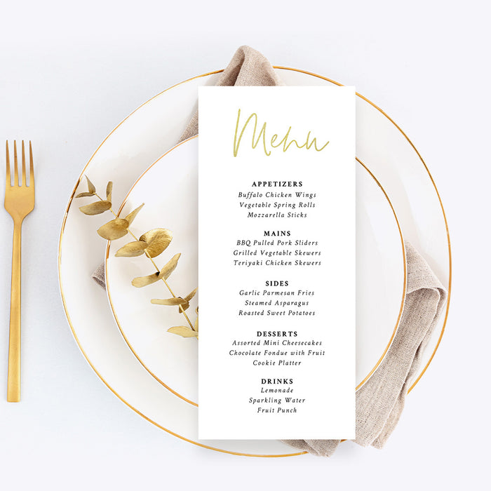 Graduation Puple Menu Card Elegant Graduation Menu Card