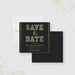 Black and gold graduation save the date card with bold lettering and elegant layout for a Class of 2026 celebration-front-back