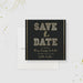 Black and gold graduation save the date card with bold lettering and elegant layout for a Class of 2026 celebration-front