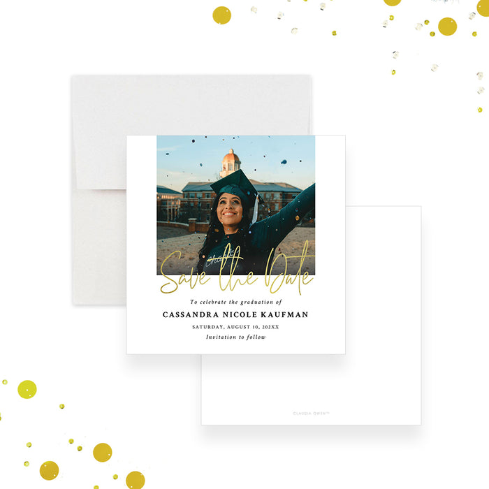 Elegant Graduation Party Invitation Card with Photo for College and Hi Elegant Graduation Party Invitation Card with Photo for College and Hi
