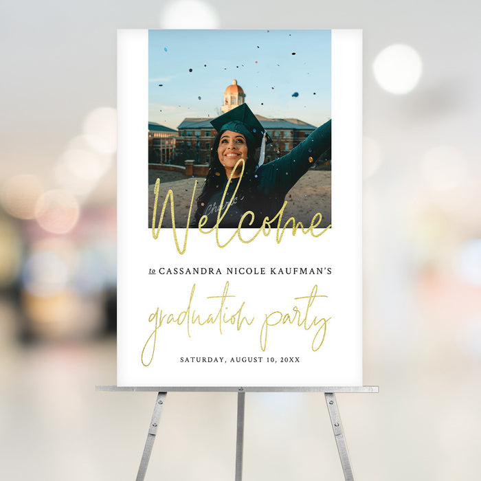 Elegant Graduation Party Invitation Card with Photo for College and High School Grads