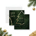 Corporate holiday Save the Date card with modern gold Christmas tree design