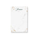 Personalized notepad featuring elegant white marble design with gold accents