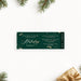 Elegant green marble holiday party ticket-style invitation with gold accents for corporate Christmas event