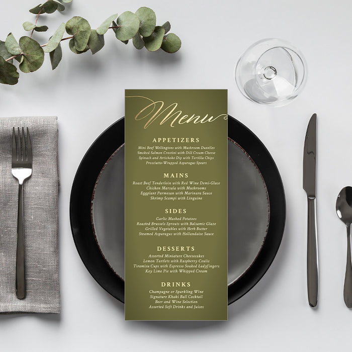 Military Khaki Ball Invitation Card, US Navy Annual Gala Invitations, Khaki Green Army Commissioning Invites