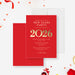 elegant 2026 new year party invitation in red and gold design