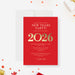 elegant 2026 new year party invitation in red and gold design