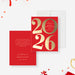 elegant 2026 new year greeting card in red and gold design