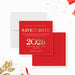 elegant 2026 new year save the date card in red and gold design