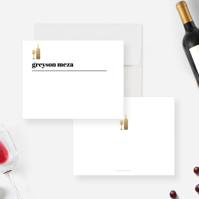 Après La Fête Invitation Card with Wine Bottle and Wine Glass, Fun Holiday Party Invitation Card for After Christmas Celebrations