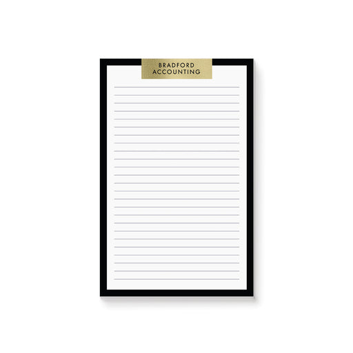 Personalized notepad, perfect for business stationery or sophisticated corporate gifts.