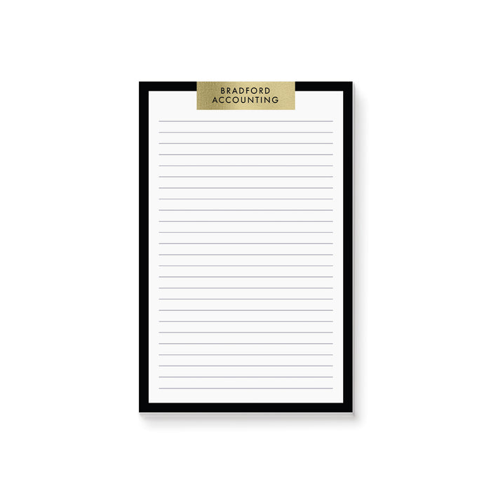 Personalized notepad, perfect for business stationery or sophisticated corporate gifts.