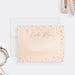 Personalized pearl thank you card with elegant blush background, pearl border design, custom name, and minimalist anniversary note card layout-front