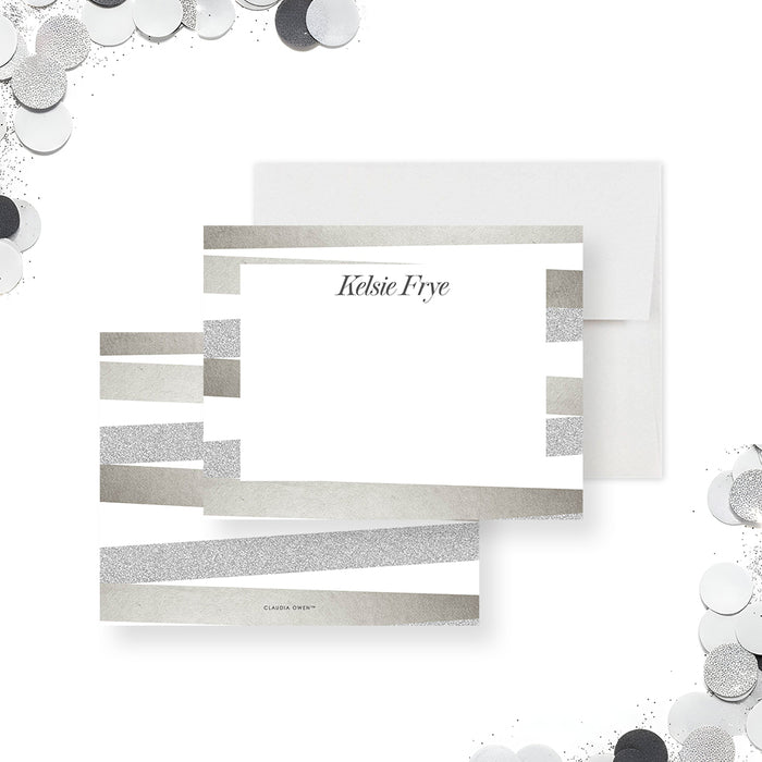 Send thoughtful notes with this personalized thank you card featuring an elegant modern design. Perfect custom stationery for gifts, business, or everyday use-front-back
