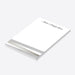 Personalized notepad with custom name, elegant neutral tones, and modern stripe design on a clean white writing pad-side