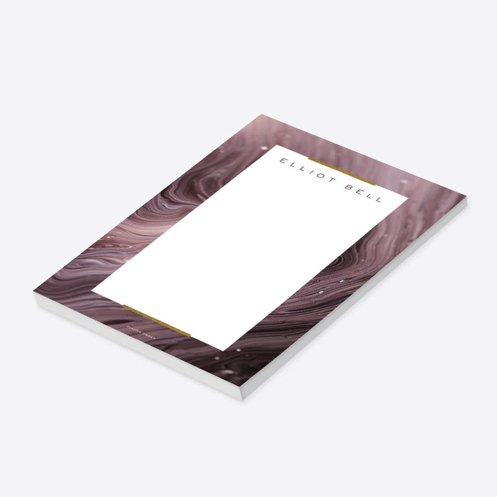 Elegant Notepad with Dark Purple and Gold Design, Personalized Profess