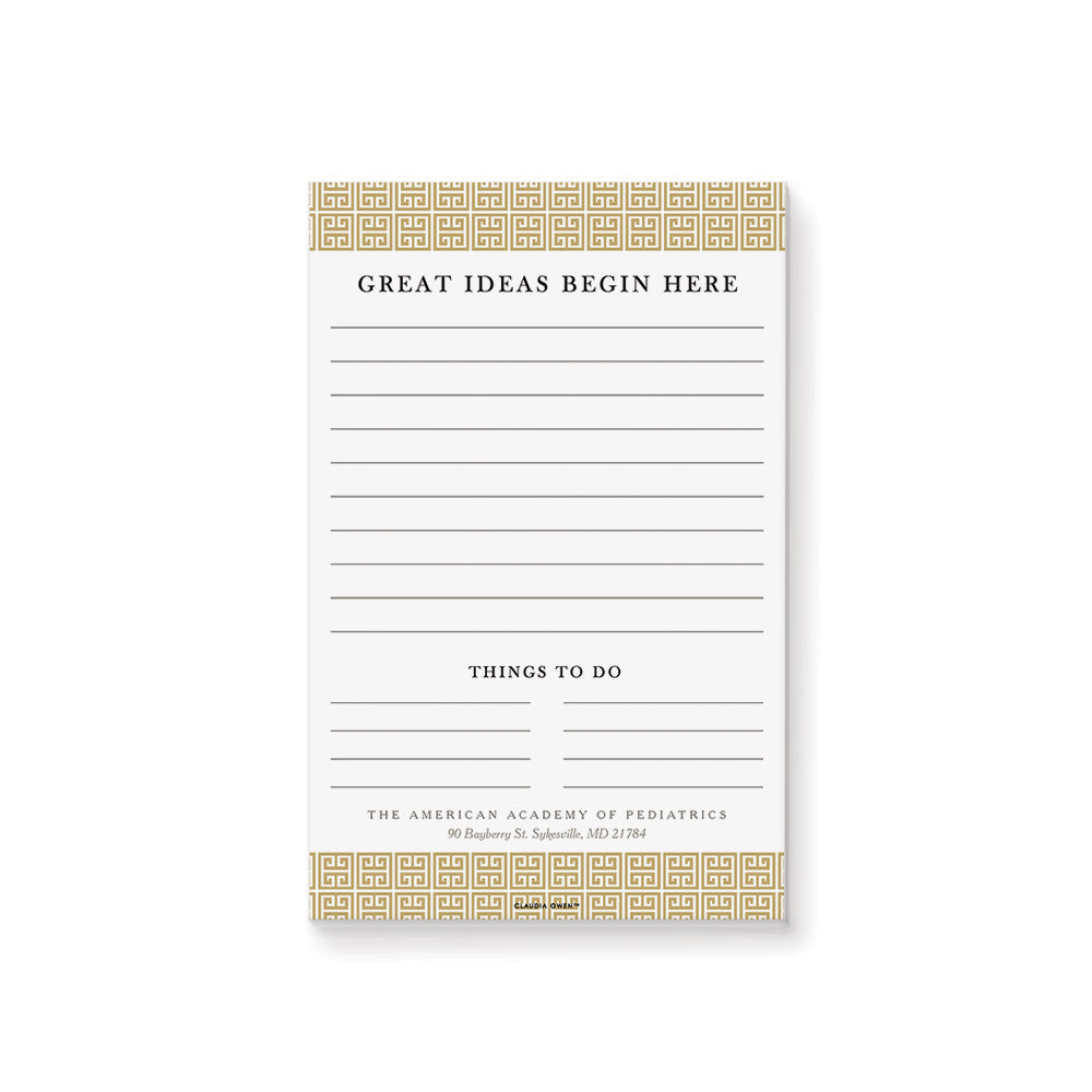 Notepad Key Poster Elegant Personalized Notepad with Greek Key Border Design