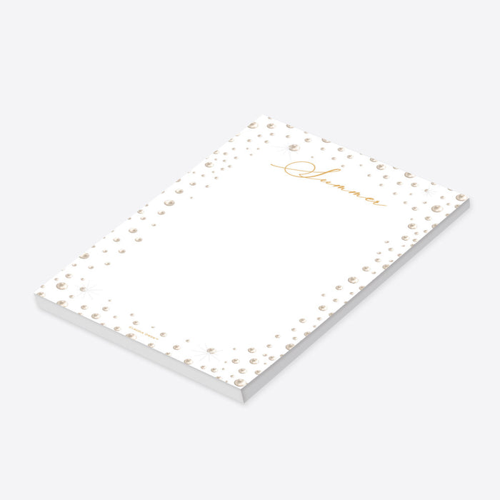 Pearl Notepad, Pearl Birthday Party Favor, Personalized Gift for Her, Pearl Stationery Writing Paper Pad, Pearl To Do List Pad, Pearl Anniversary Notepad