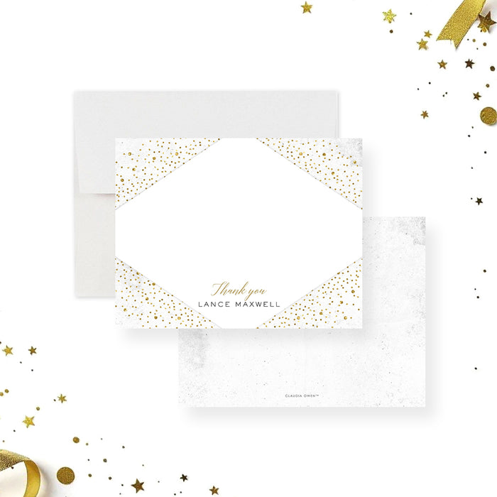 personalized thank you card elegant business stationery with custom name for corporate events client appreciation and professional use-front-back