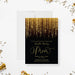 Elegant prom invitation with sparkling hanging lights on black background for a glamorous school dance or gala-front