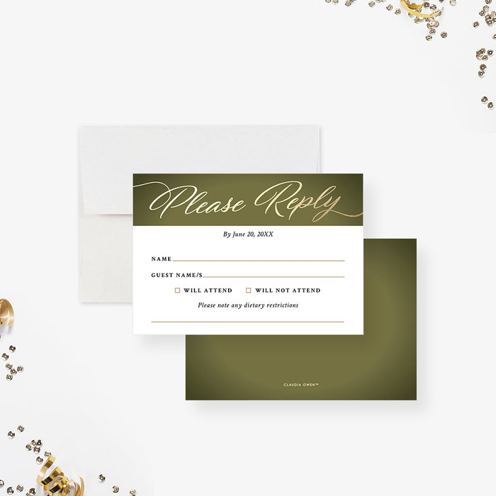 Military Khaki Ball Invitation Card, US Navy Annual Gala Invitations, Khaki Green Army Commissioning Invites