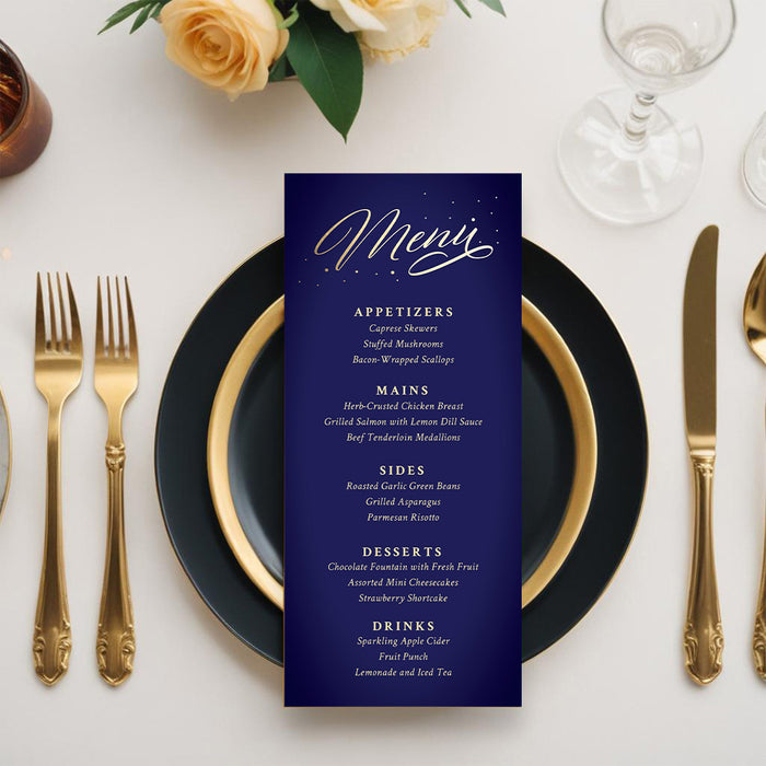 Elegant Prom Invitation in Navy Blue and Gold