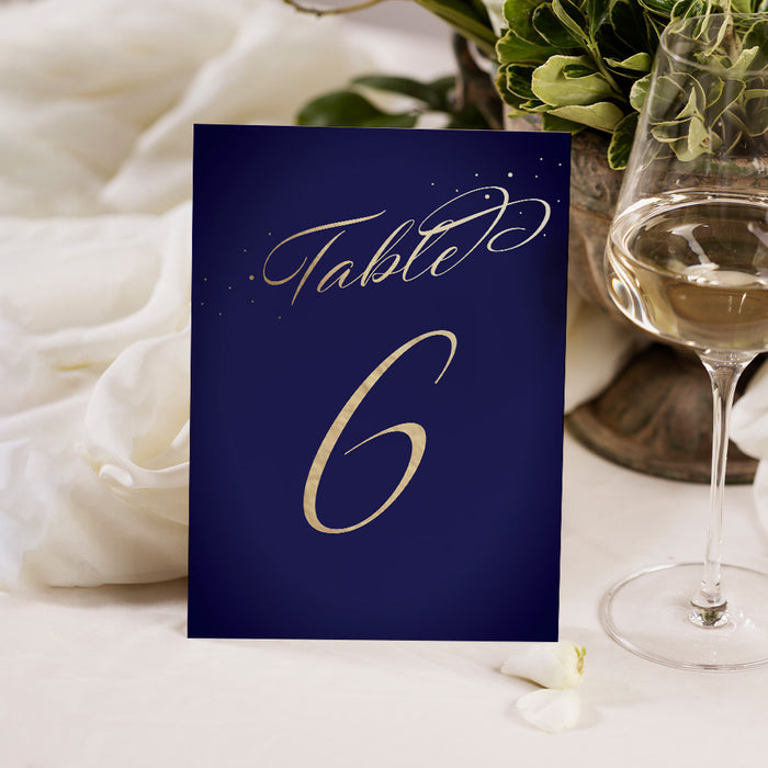 Elegant Prom Invitation in Navy Blue and Gold